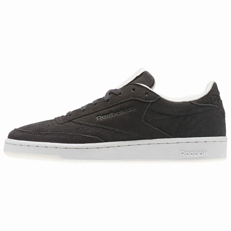 Tenisi Reebok Club C 85 Tonal Nubuck Dama Negrii/Albi Romania OQ1742QF